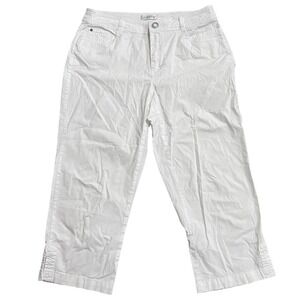 Orvis Womens White Capri Pants Crops‎ Stretch Casual Comfort Size 8